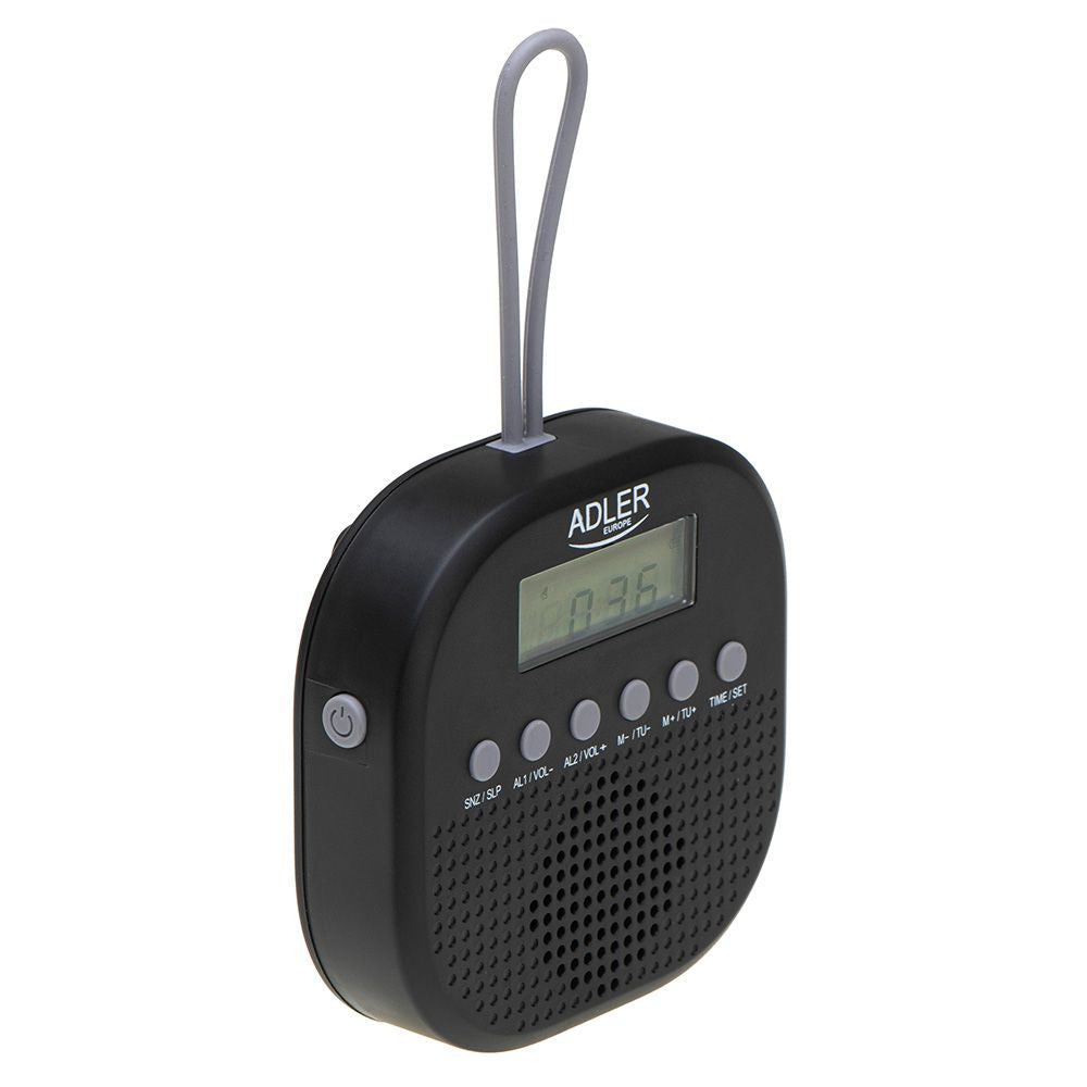 RADIO FM RESISTENTE AL AGUA IPX4 AD 1912, 9 x 9 x 2,5 cm