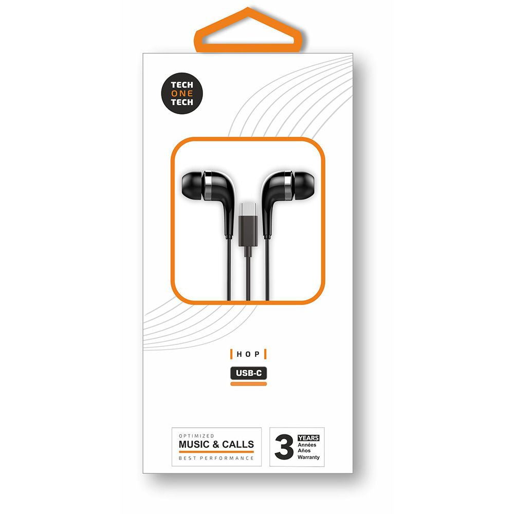 AURICULARES HOP CON CONECTOR USB-C NEGROS
