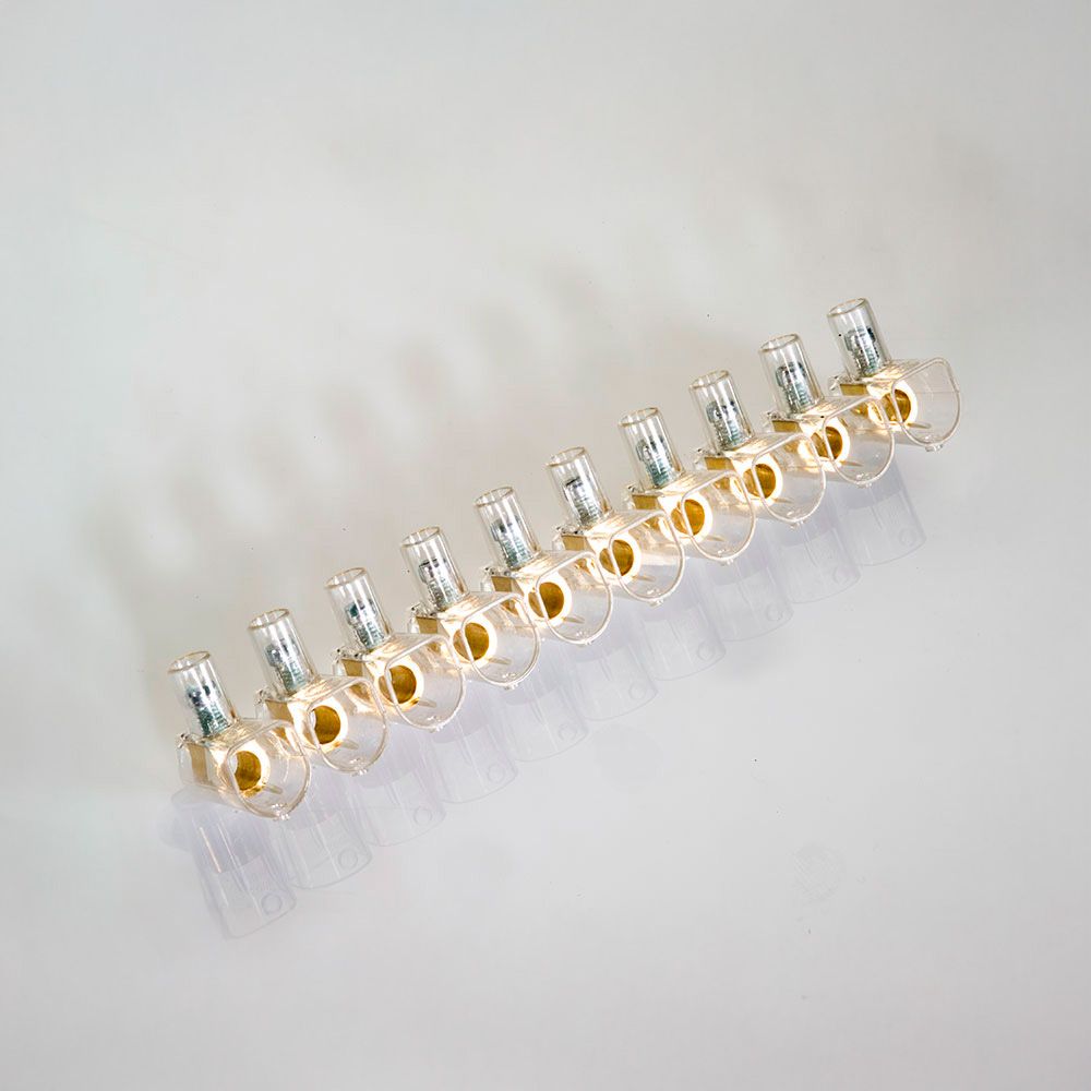 REGLETA CIEGA TRANSPARENTE 10 POLOS 16 mm²