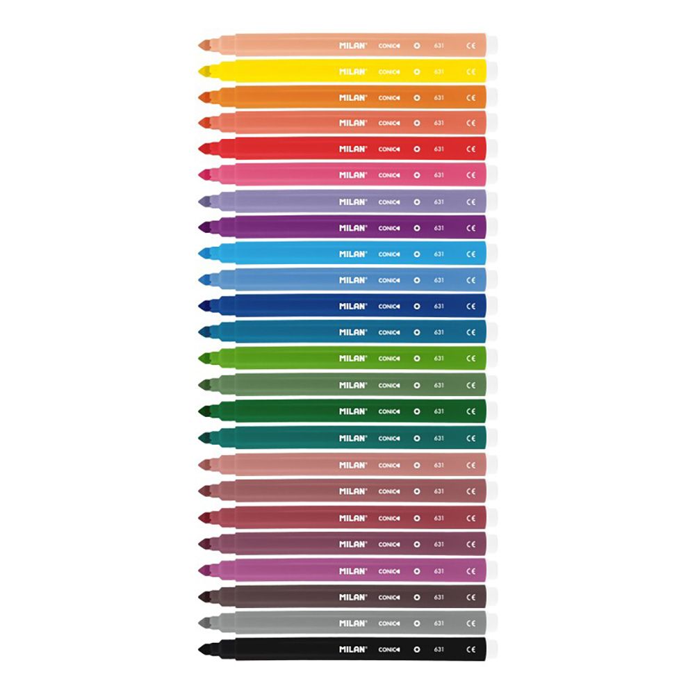 ROTULADORES BASE AGUA PUNTA CONICA Ø5 mm COLORES SURTIDOS, 24 uds