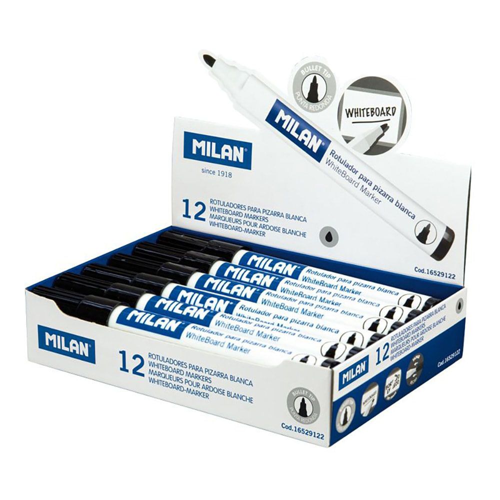ROTULADORES PARA PIZARRA BLANCA Ø4,7mm NEGRO, CAJA 12 uds