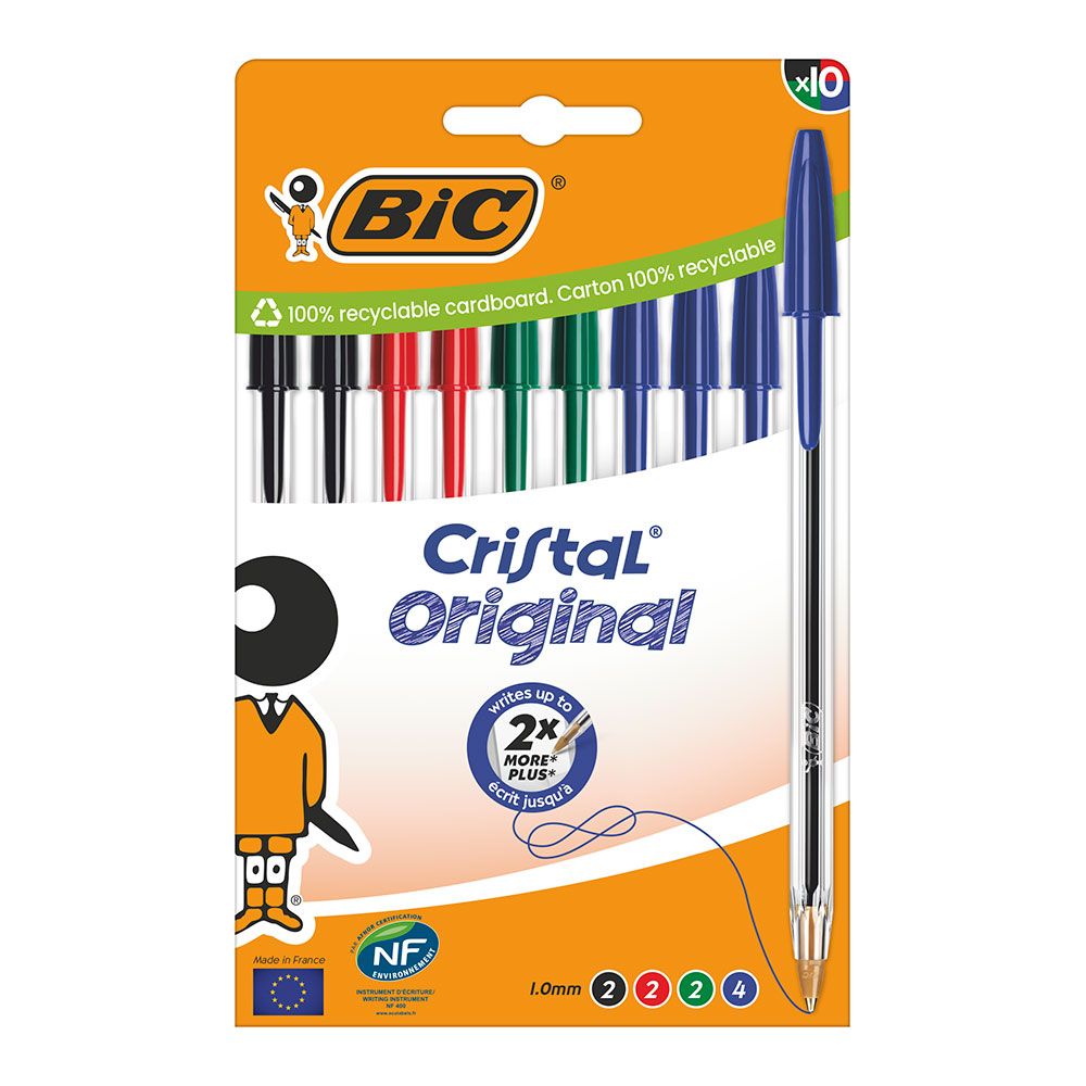 BOLÍGRAFO CRISTAL SURTIDO BLÍSTER 10 uds