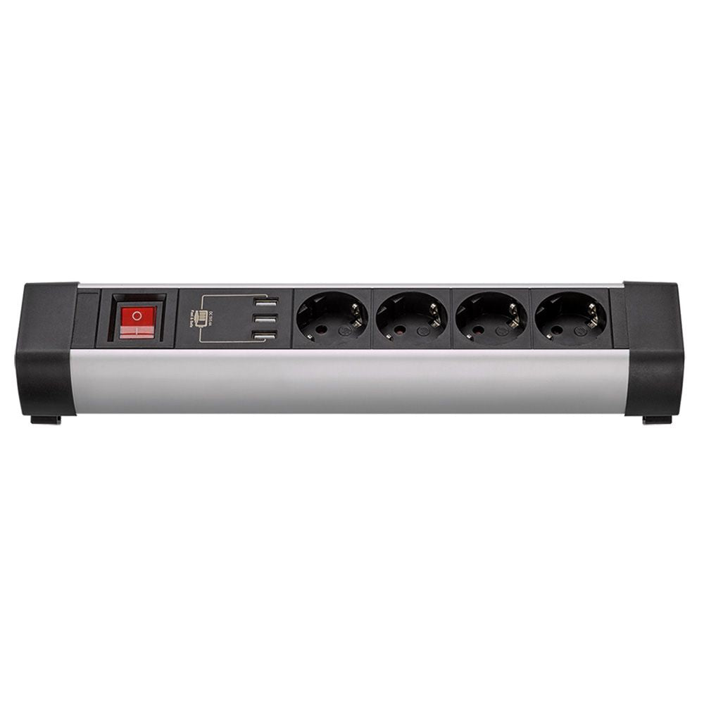 BASE MÚLTIPLE CON FIJACIÓN 4 TOMAS + 3 USB
