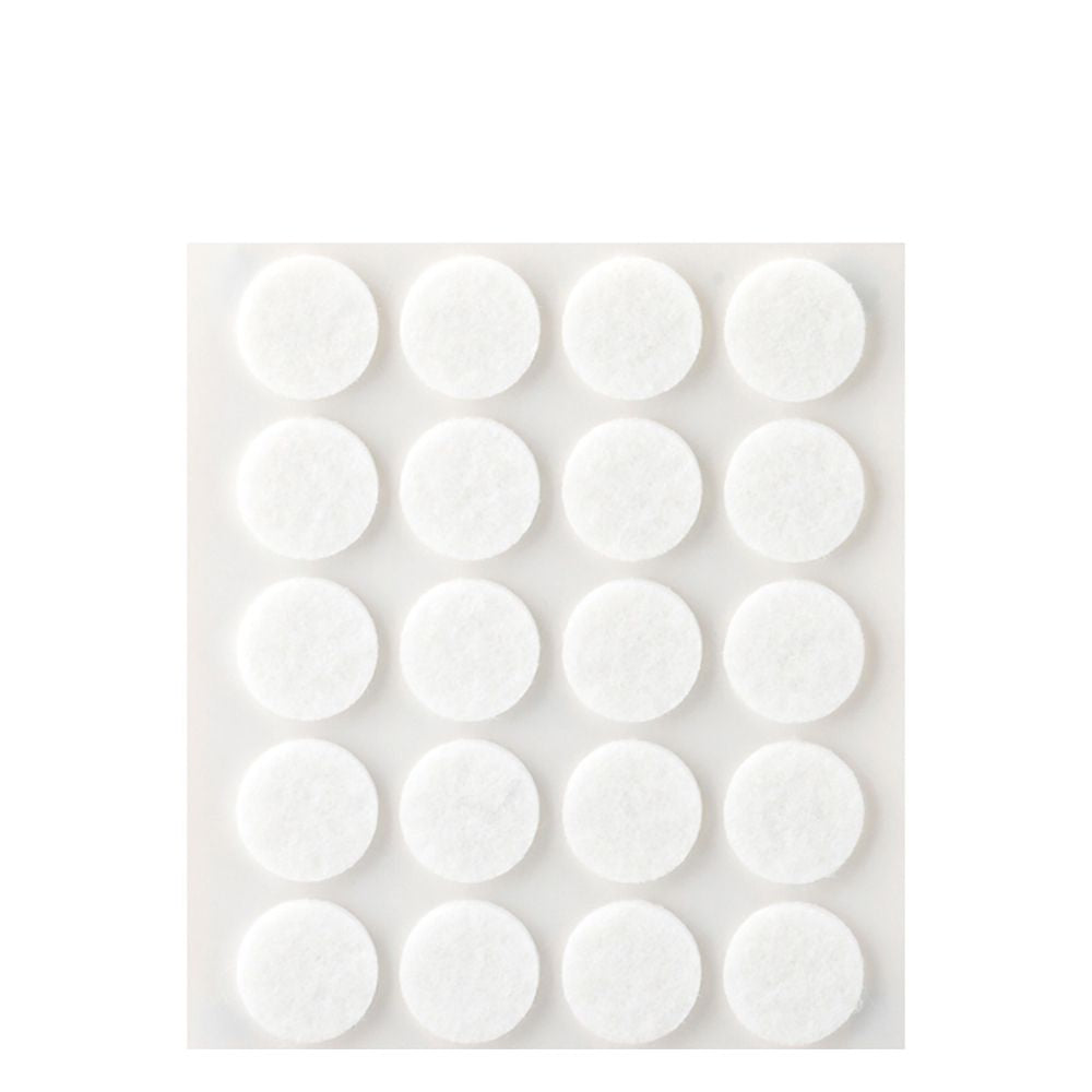 PACK 20 FIELTROS BLANCOS SINTETICOS ADHESIVOS Ø17mm PLASFIX INOFIX