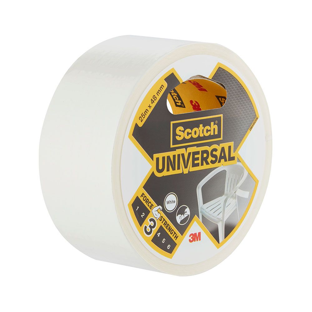 CINTA AMERICANA UNIVERSAL 3; BLANCA 48 mm x 25 m