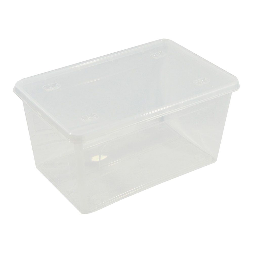 CAJA TRANSPARENTE MULTIUSOS CON TAPA 44 l; 58,5 x 39 x 30 cm