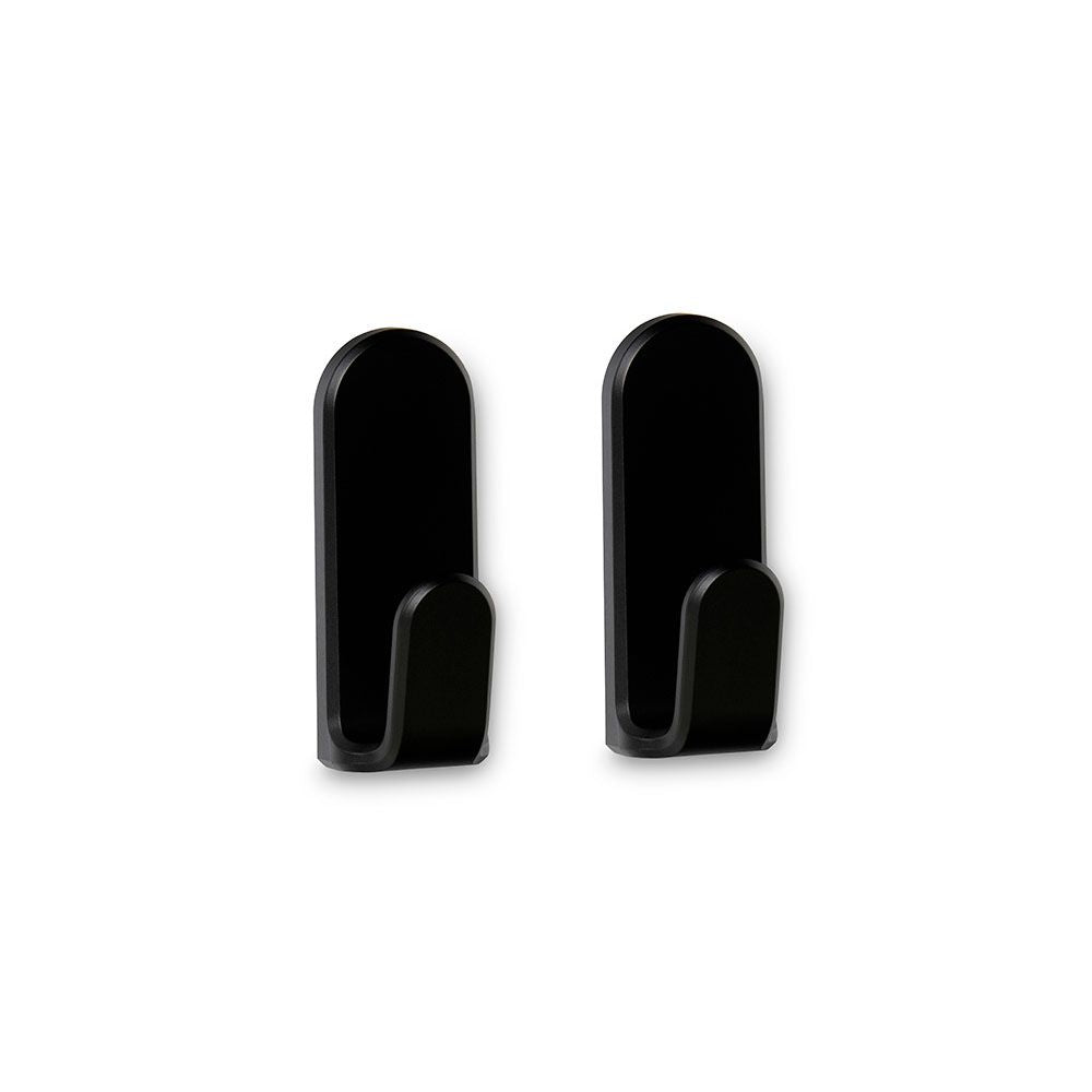 COLGADOR ADHESIVO TAGA NEGRO, 2 uds