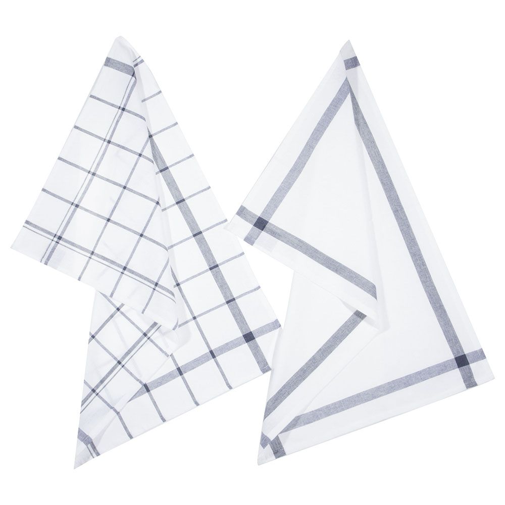 TRAPOS DE COCINA MODELO CUADROS AZULES 45 x 70 cm, 2 uds