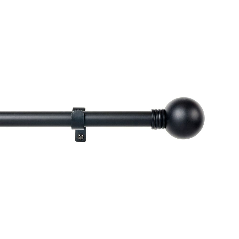 KIT BARRA CORTINA ANILLO NEGRO EXTENSIBLE DE 160 - 300 cm