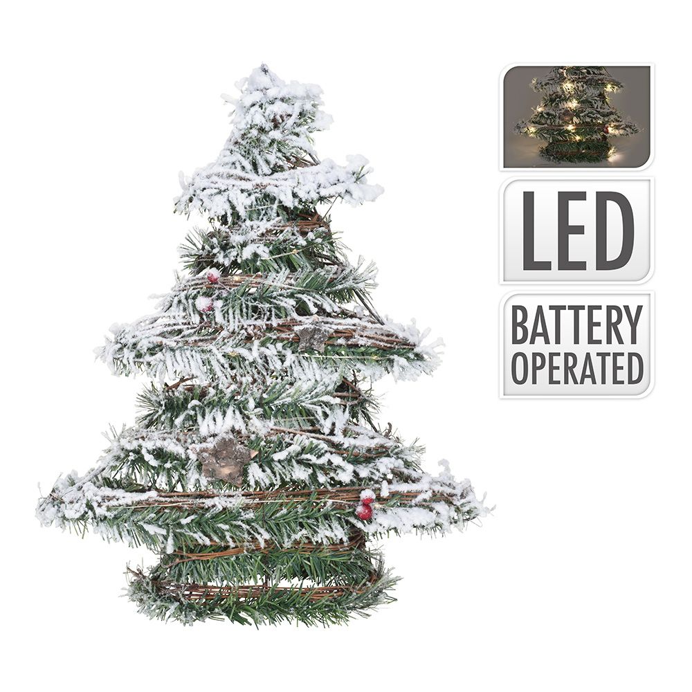 ÁRBOL DE NAVIDAD DE RATÁN CON LEDS 40 cm