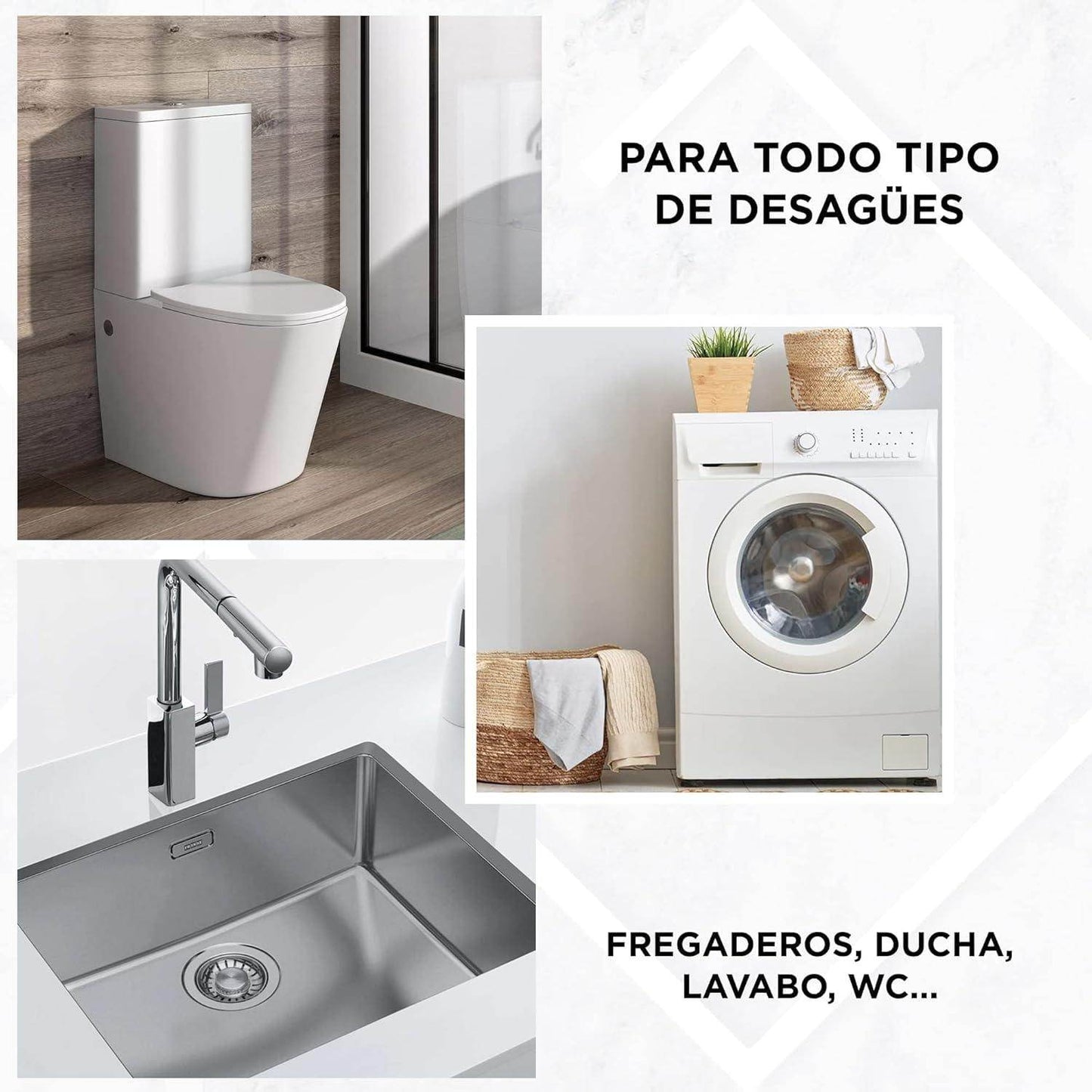 Desatascador tuberías profesional en espiral de 3M X 5MM desatascador fregadero, ducha, bañera, lavabo, wc, etc. Alambre Desatascador tuberías con mango de manivela. Muelle desatascador - Pinturas y Tarimas Ideas