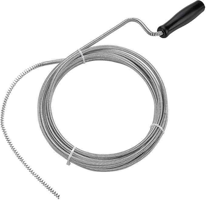 Desatascador tuberías profesional en espiral de 3M X 5MM desatascador fregadero, ducha, bañera, lavabo, wc, etc. Alambre Desatascador tuberías con mango de manivela. Muelle desatascador - Pinturas y Tarimas Ideas