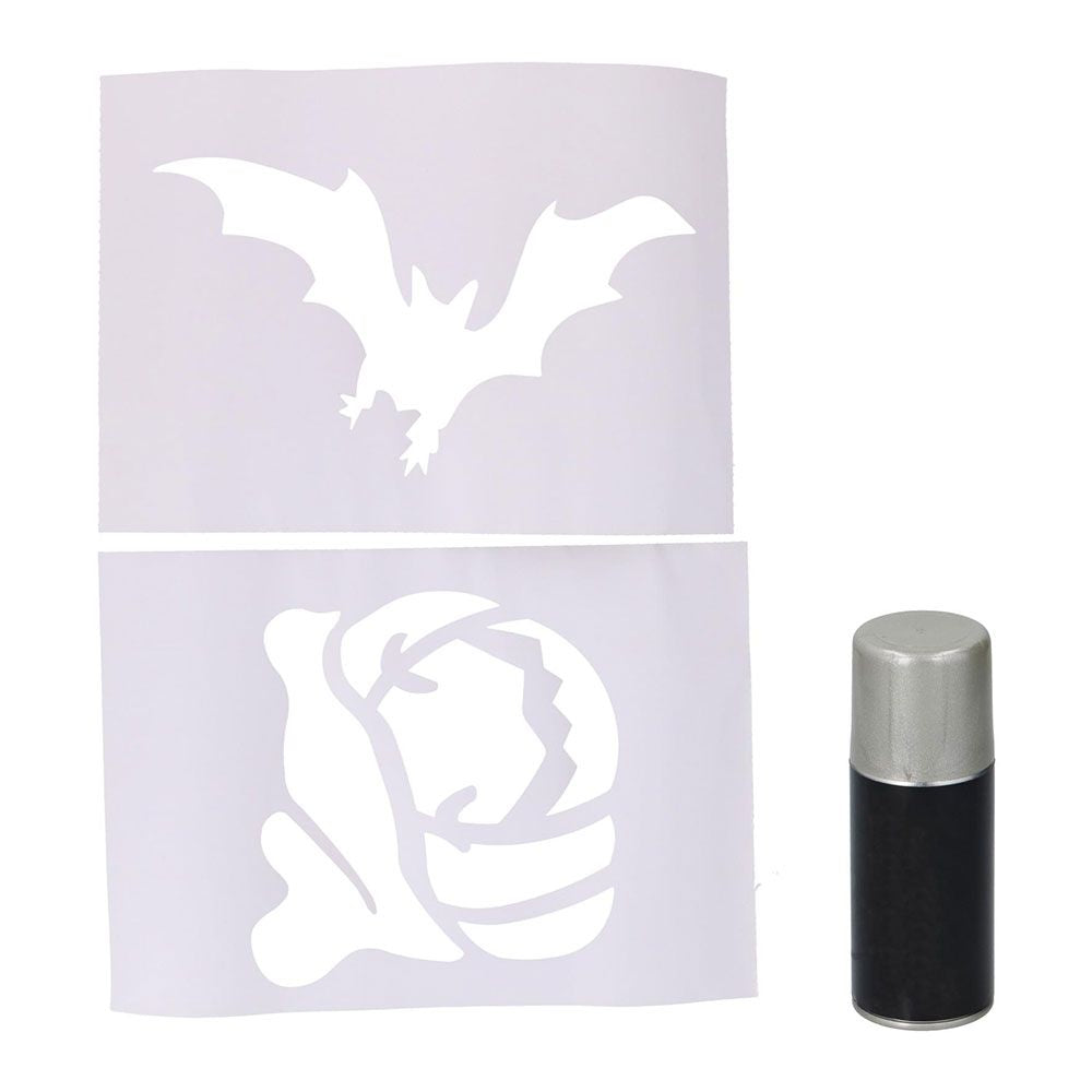 SET DE DECORACIÓN PARA VENTANAS HALLOWEEN SPRAY + PLANTILLAS