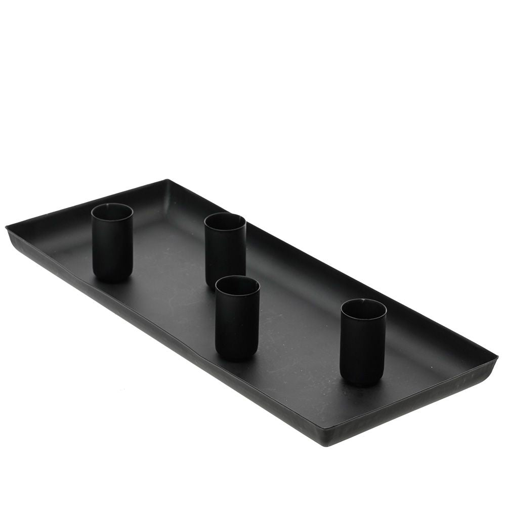 CANDELERO RECTANGULAR DE HIERRO NEGRO
