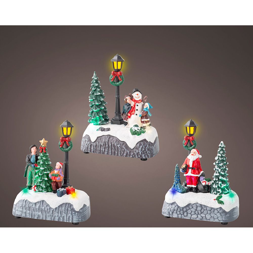 FIGURA NAVIDEÑA LED CON FAROLA, 3 MODELOS