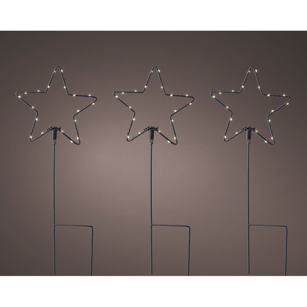 ESTACA MICROLED EN FORMA DE ESTRELLAS PARA EXTERIOR Ø15 x 42,5 cm