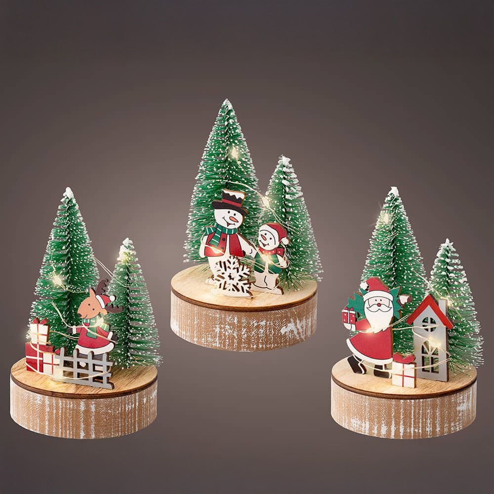 FIGURA DECORATIVA MOTIVOS NAVIDEÑOS CON LED, MODELOS SURTIDOS, Ø8 x 12 cm