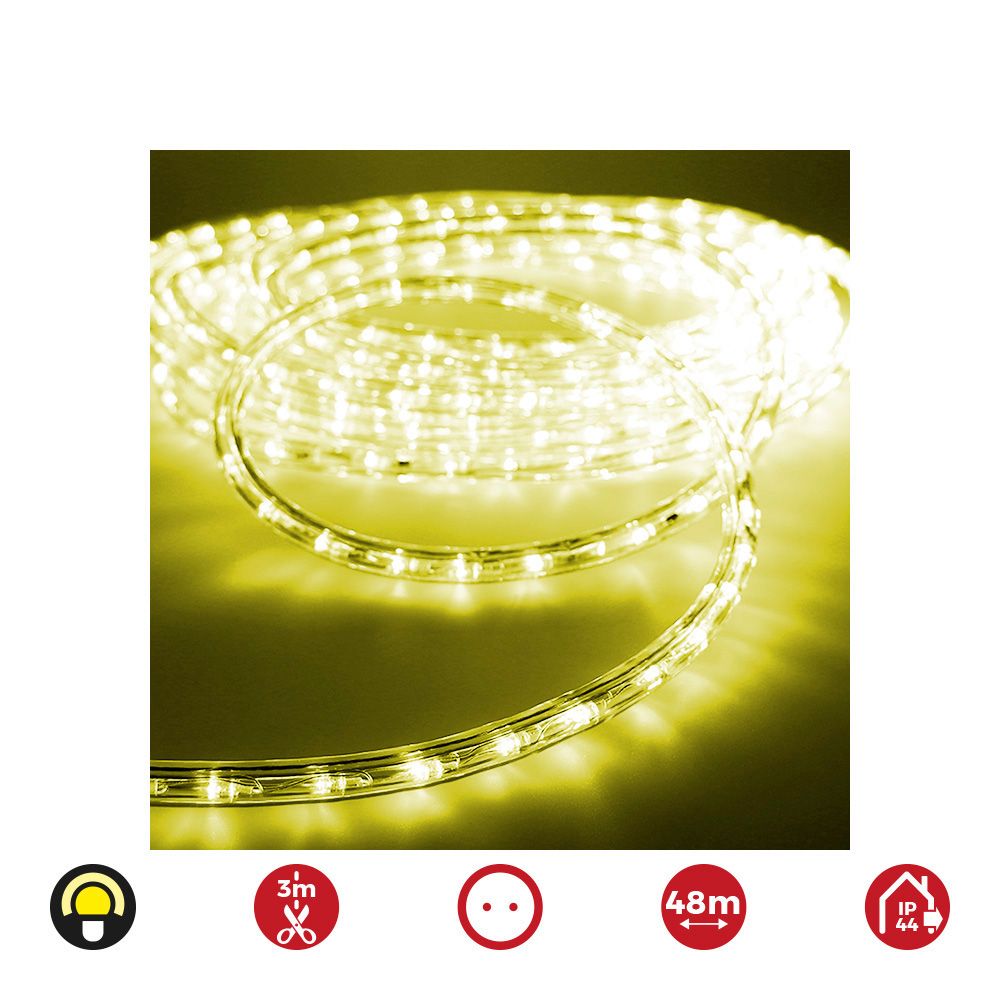 TUBO FLEXILED 2 VIAS MULTIFUNCION 48 m 36 LEDS/m IP44 AMARILLO
