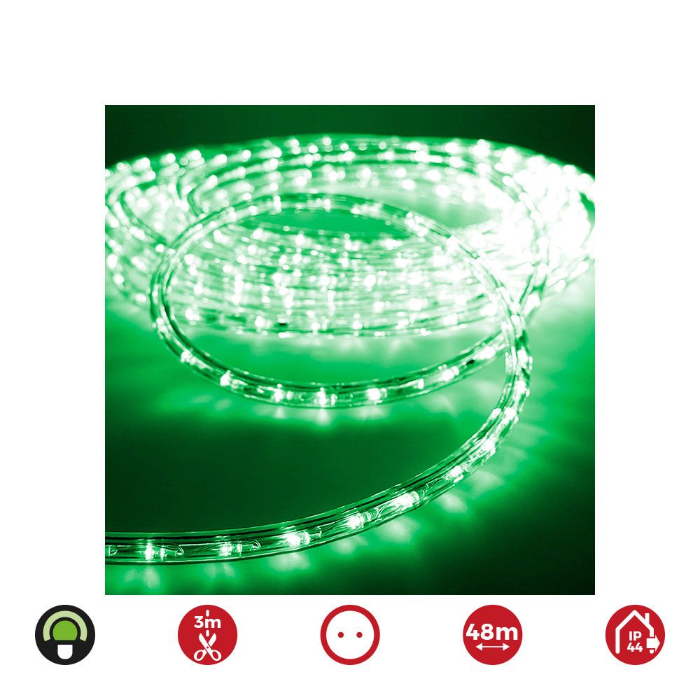 TUBO FLEXILED 2 VIAS MULTIFUNCION 48 m 36 LEDS/m IP44 VERDE