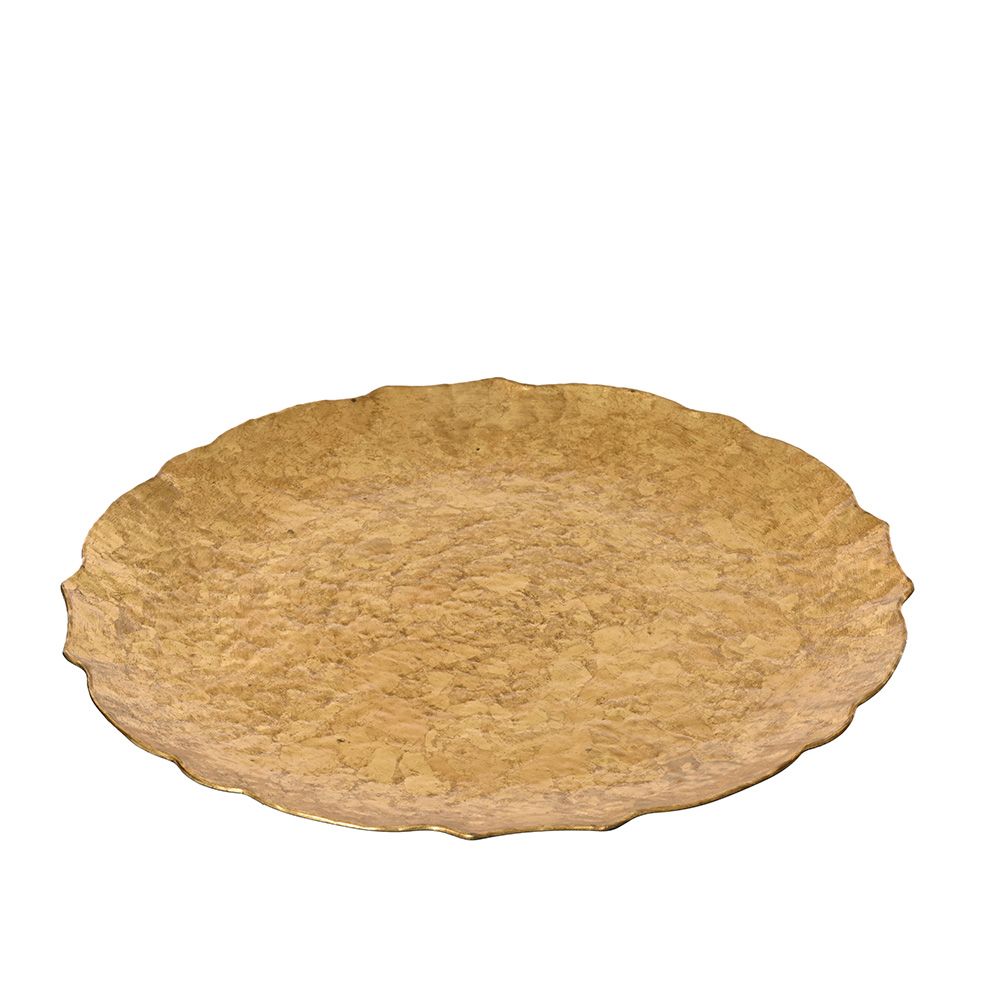 PLATO DECORACIÓN POLIPROPILENO DORADO Ø33 x 1,50 cm
