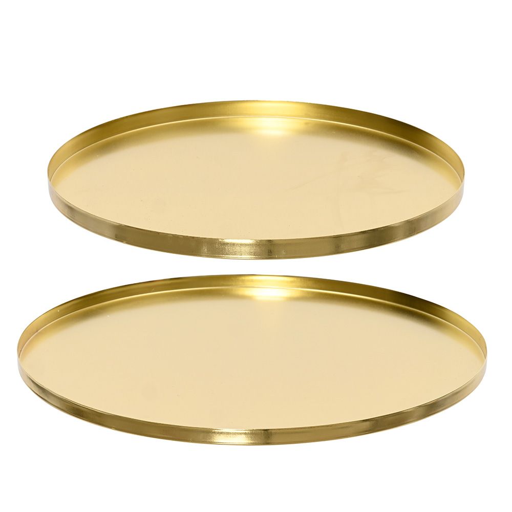 CONJUNTO DE PLATOS HIERRO DORADO Ø35 x 1,5 cm / Ø30 x 1,5 cm