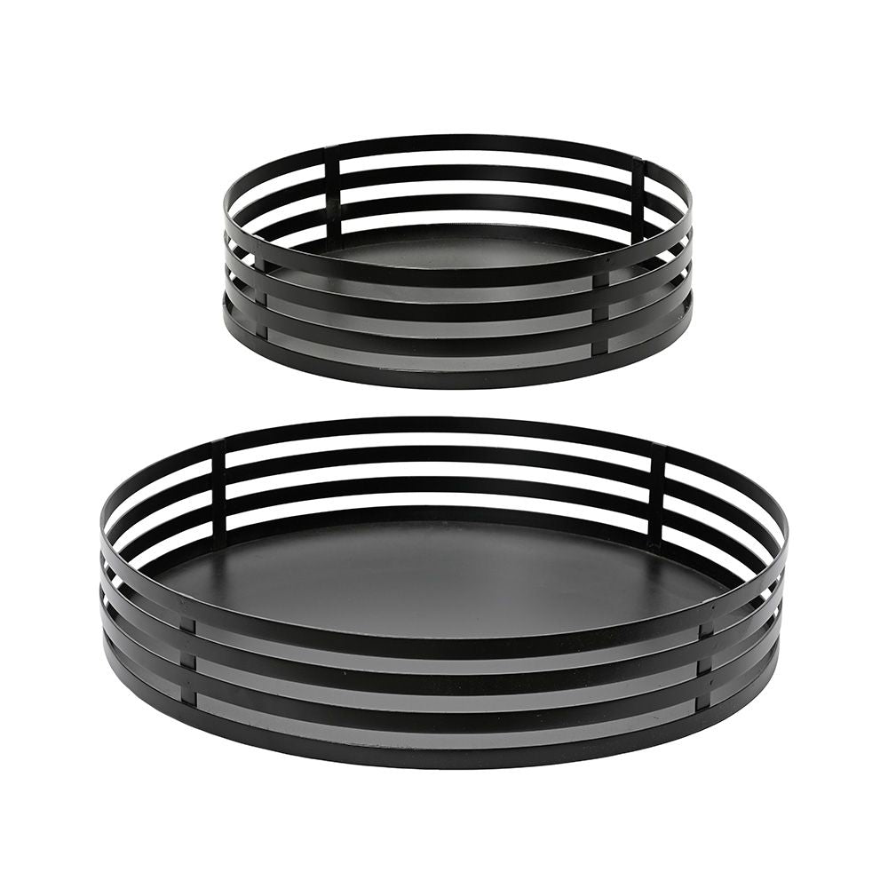 JUEGO BANDEJAS DE HIERRO NEGRO Ø38 Y Ø28 cm, 2 uds