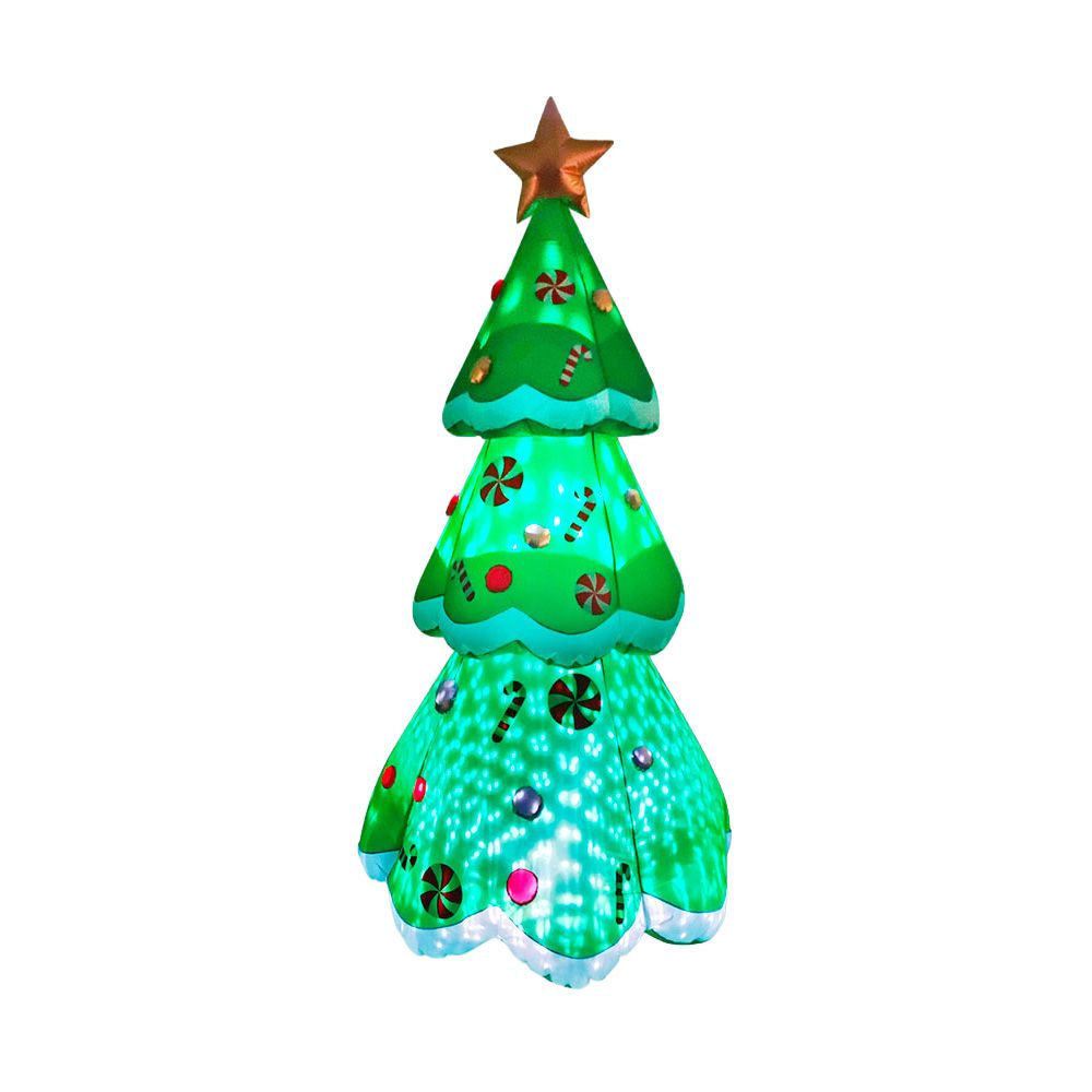 ÁRBOL DE NAVIDAD HINCHABLE CON LUZ, 110 x 110 x 240 cm