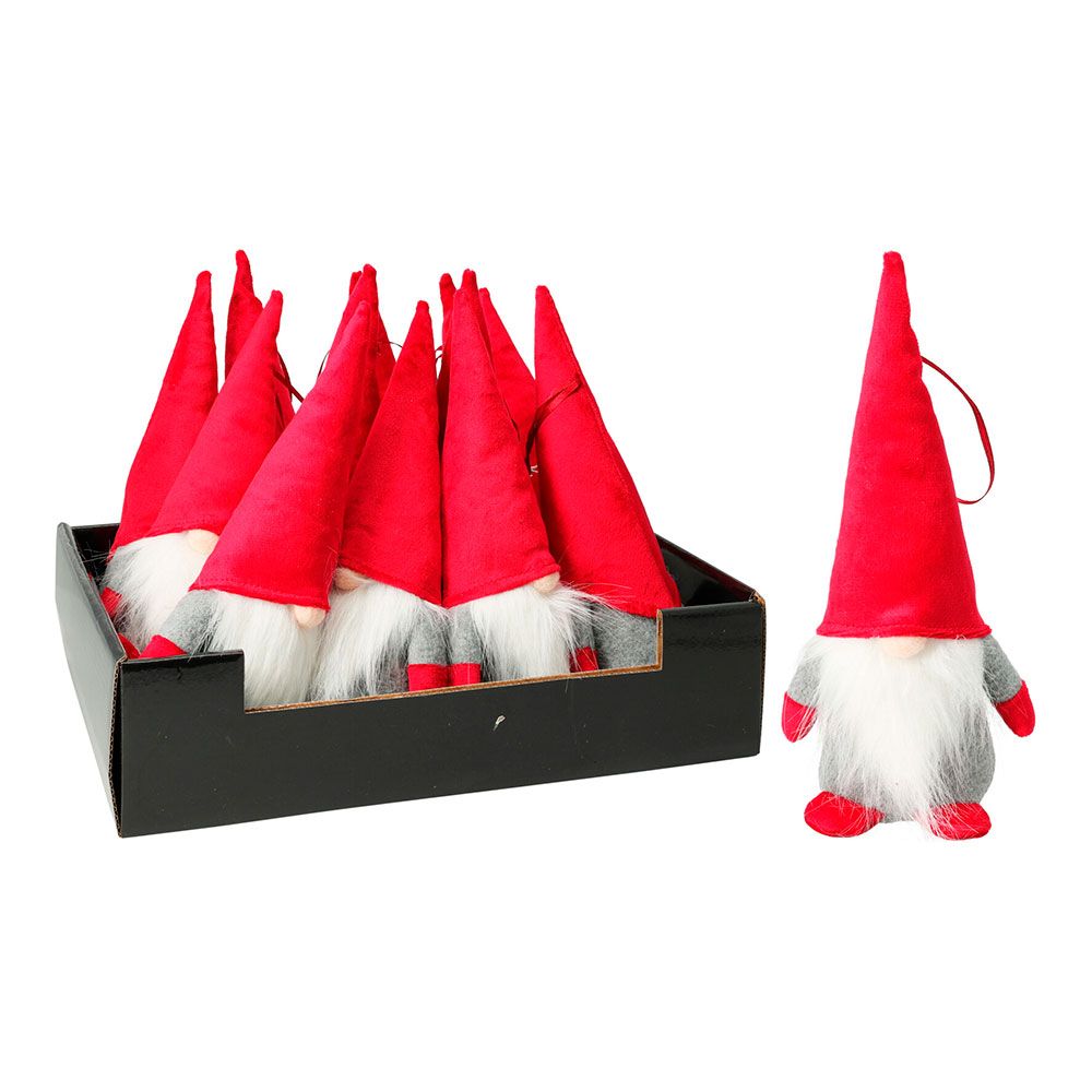 GNOMO GRIS CON GORRO ROJO 8 x 22 cm