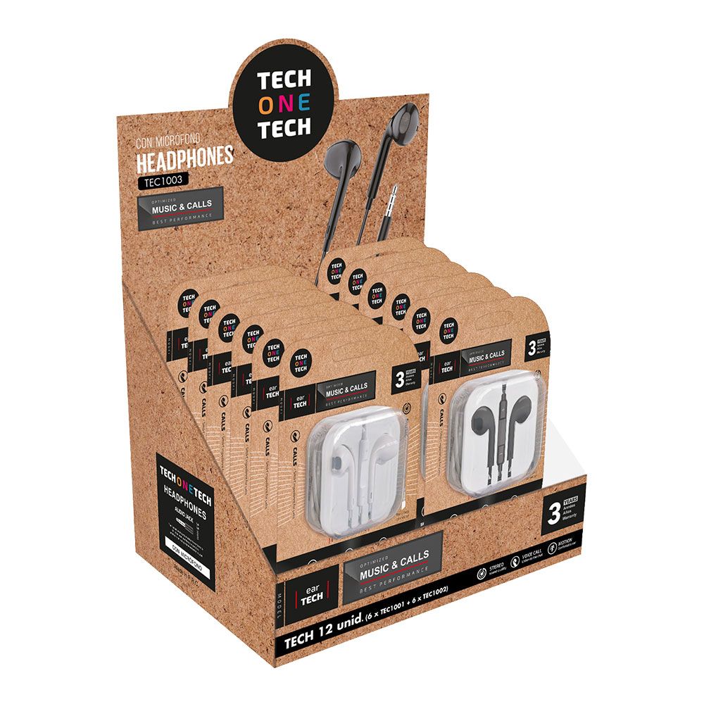 EXPOSITOR AURICULARES EARTECH 12 UNID JACK (6+6)
