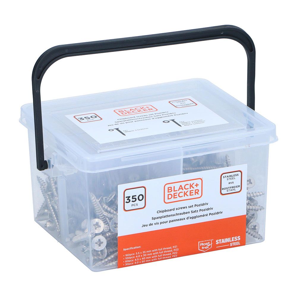 SURTIDO DE TORNILLOS PARA MADERA SS BLACK+DECKER