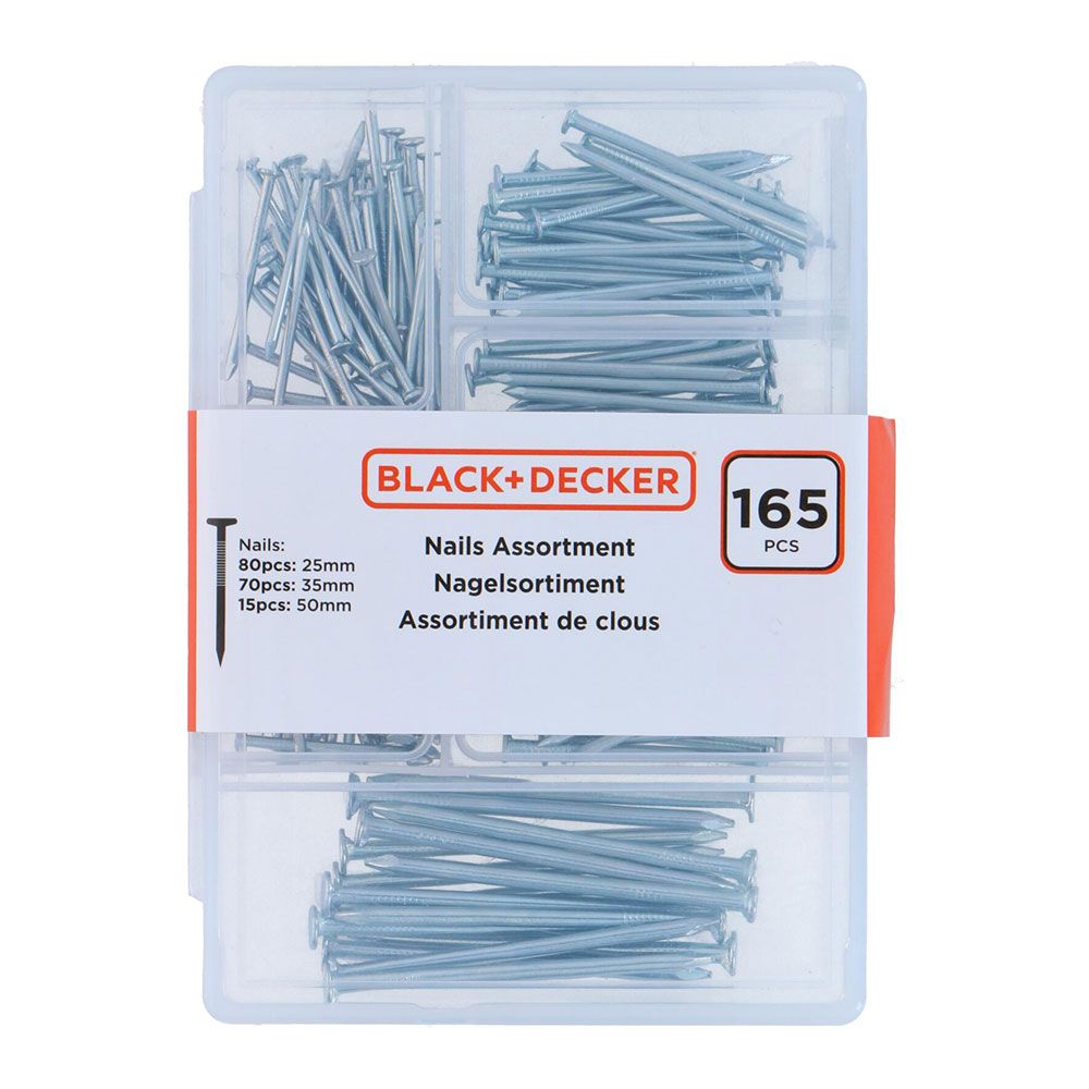 SURTIDO DE CLAVOS 165 PIEZAS BLACK+DECKER