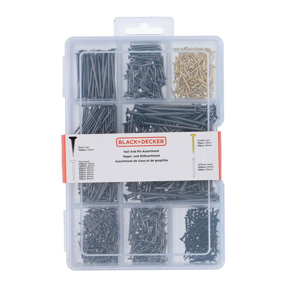 SURTIDO DE CLAVOS, 975 PIEZAS ST BLACK+DECKER