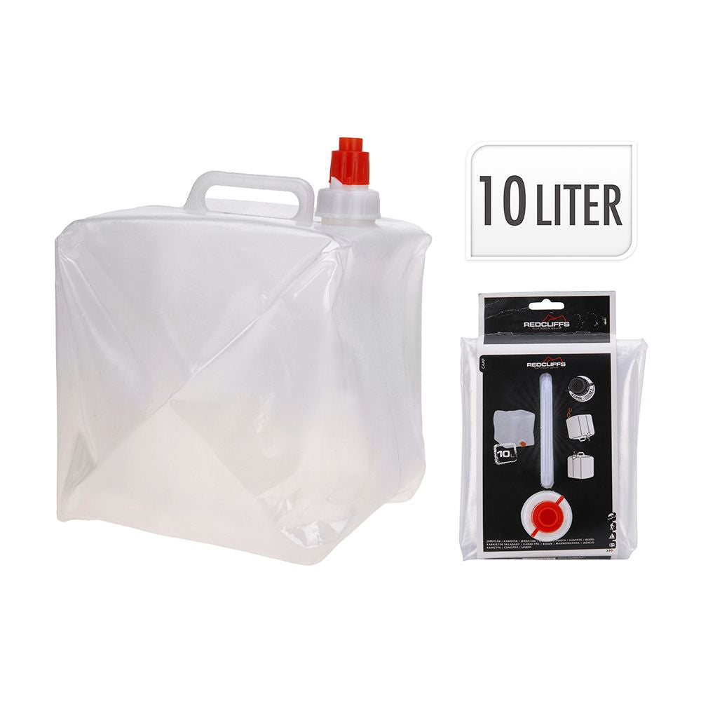 DEPOSITO DE AGUA DE PLASTICO PLEGABLE PARA CAMPING 10 l 19 x 20 x 25 cm
