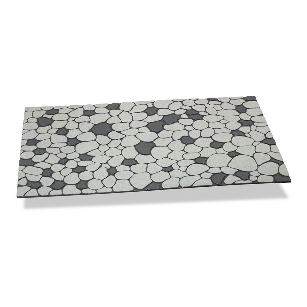 FELPUDO EFECTO PIEDRAS COLOR GRIS PERLA 75 x 45 x 0,5 cm