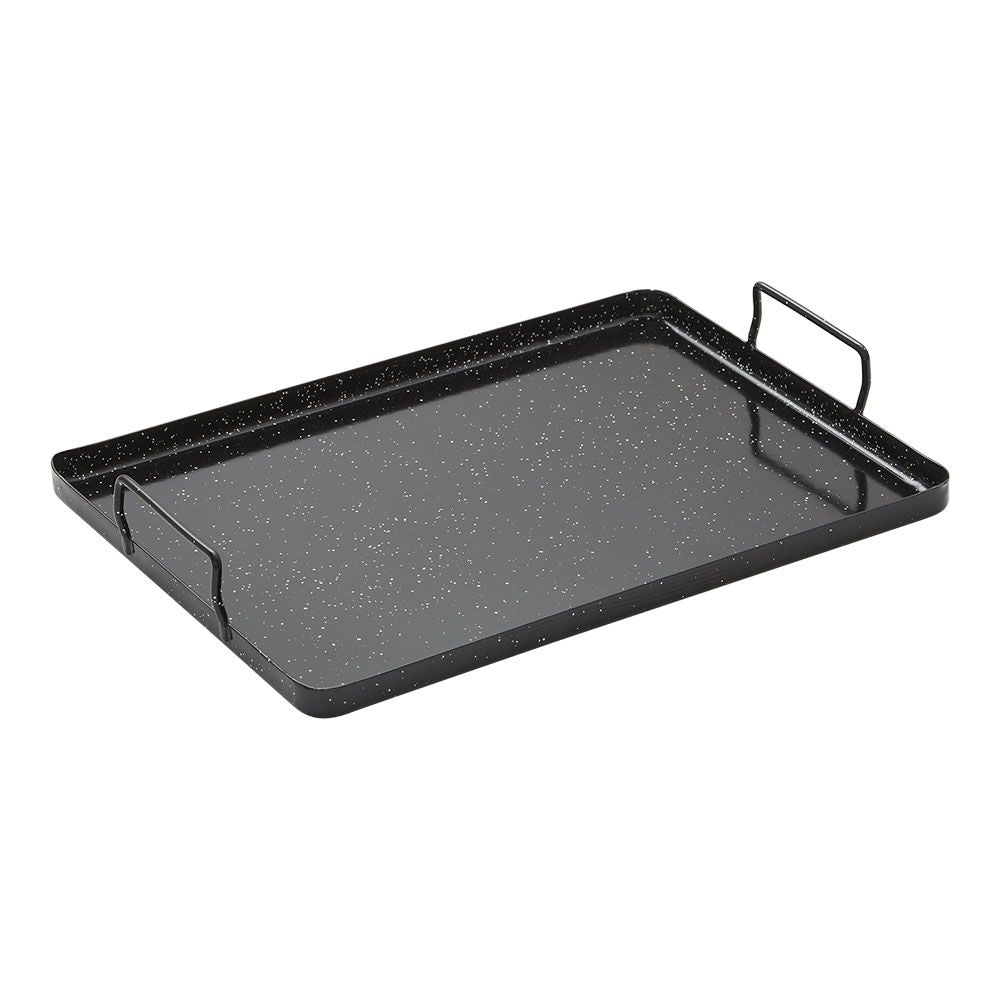 BANDEJA DE ACERO ESMALTADO PARA HORNO 18 x 18 x 1,5 cm