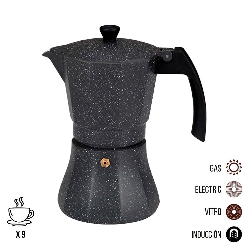 CAFETERA DE ALUMINIO PARA INDUCCIÓN 9 TAZAS