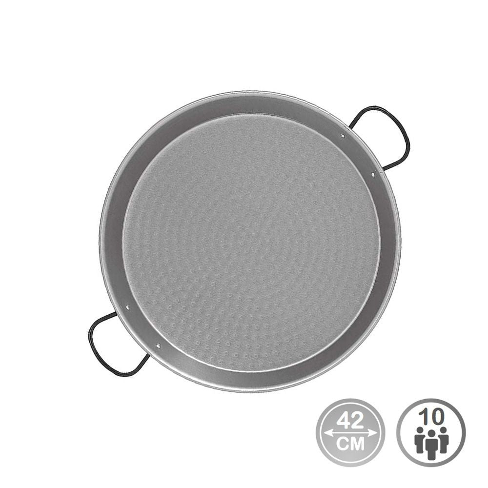 PAELLERA TRADICIONAL DE ACERO PULIDO Ø42 cm (10 PERSONAS)