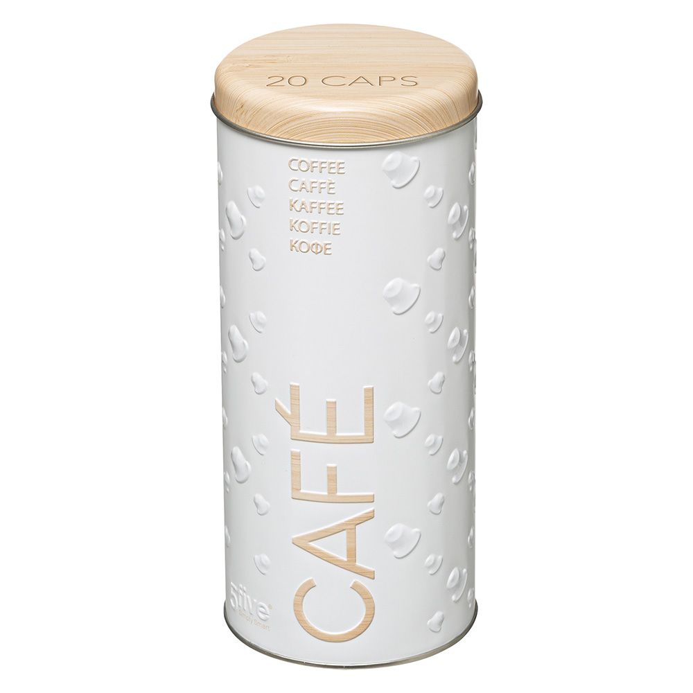 CAJA METÁLICA MODELO SCANDI NATURE PARA CÁPSULAS DE CAFÉ
