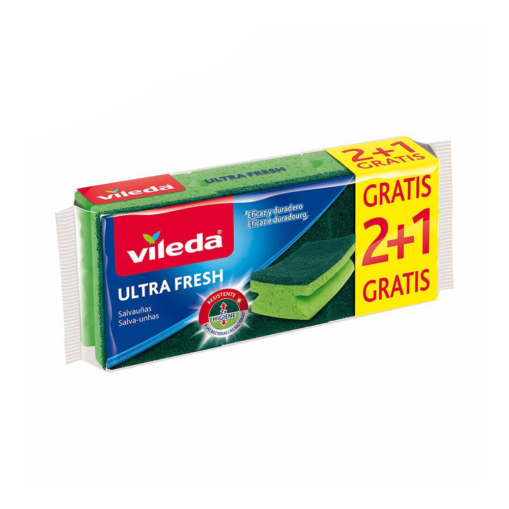 ESTROPAJO SALVAUÑAS VERDE 2+1 ULTRAFRESH