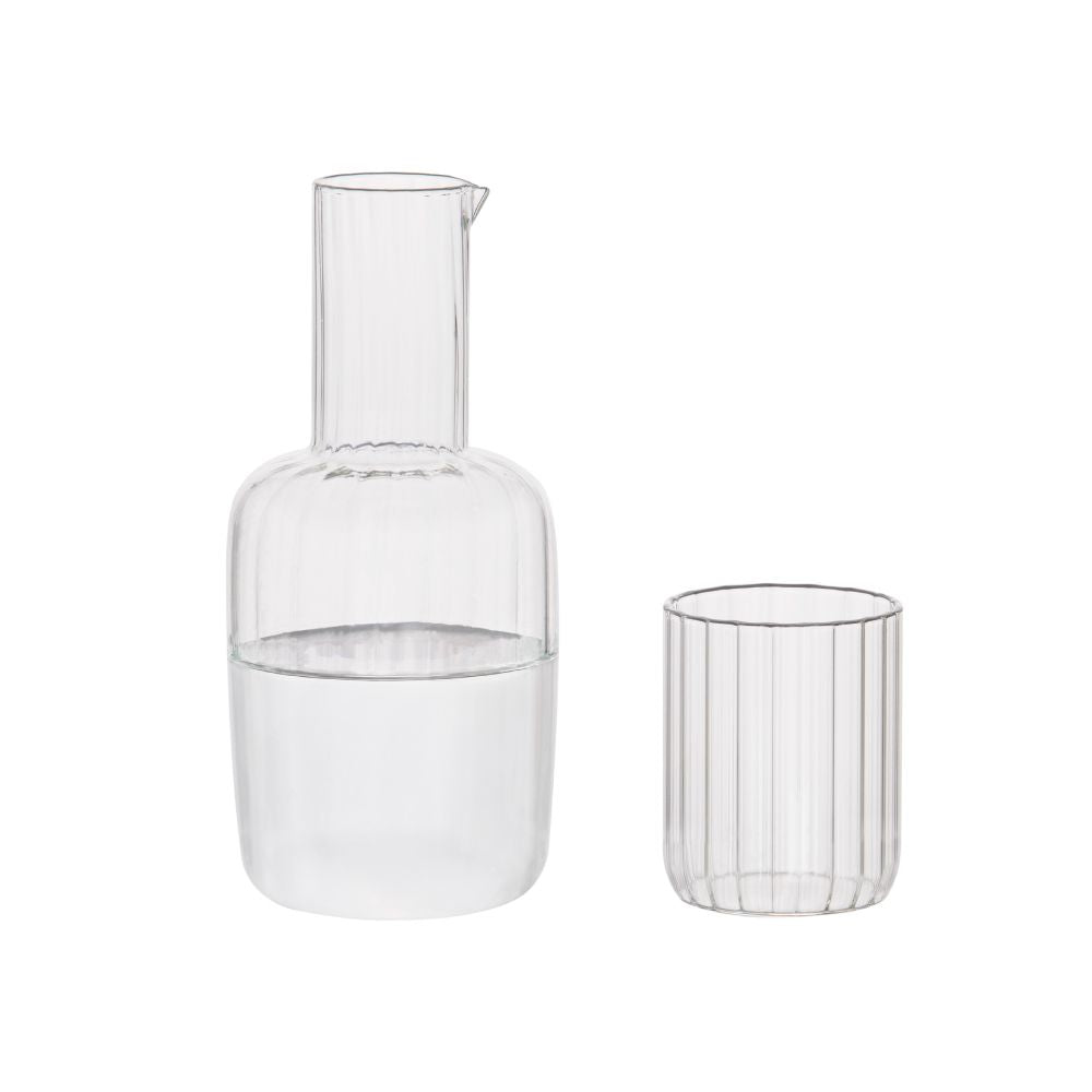JARRA VIDRIO AGUA + VASO 800 ml