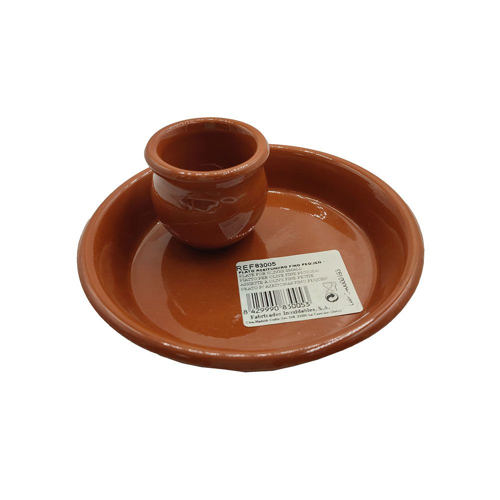 PLATO ACEITUNERO DE BARRO Ø13 x 5 cm