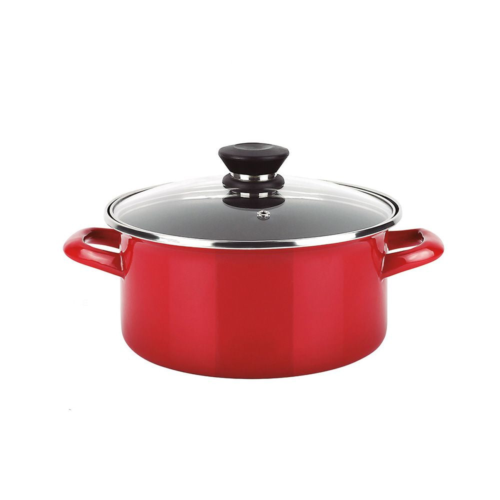 OLLA OPTIMAX + TAPA ROJA ACERO AISI 430 Ø24 x 13 cm