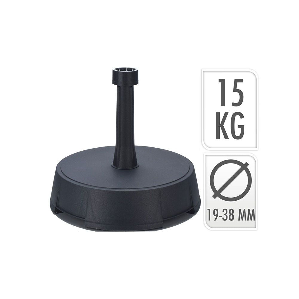 BASE DE PARASOL 15 kg ANTRACITA Ø19 - 38 mm