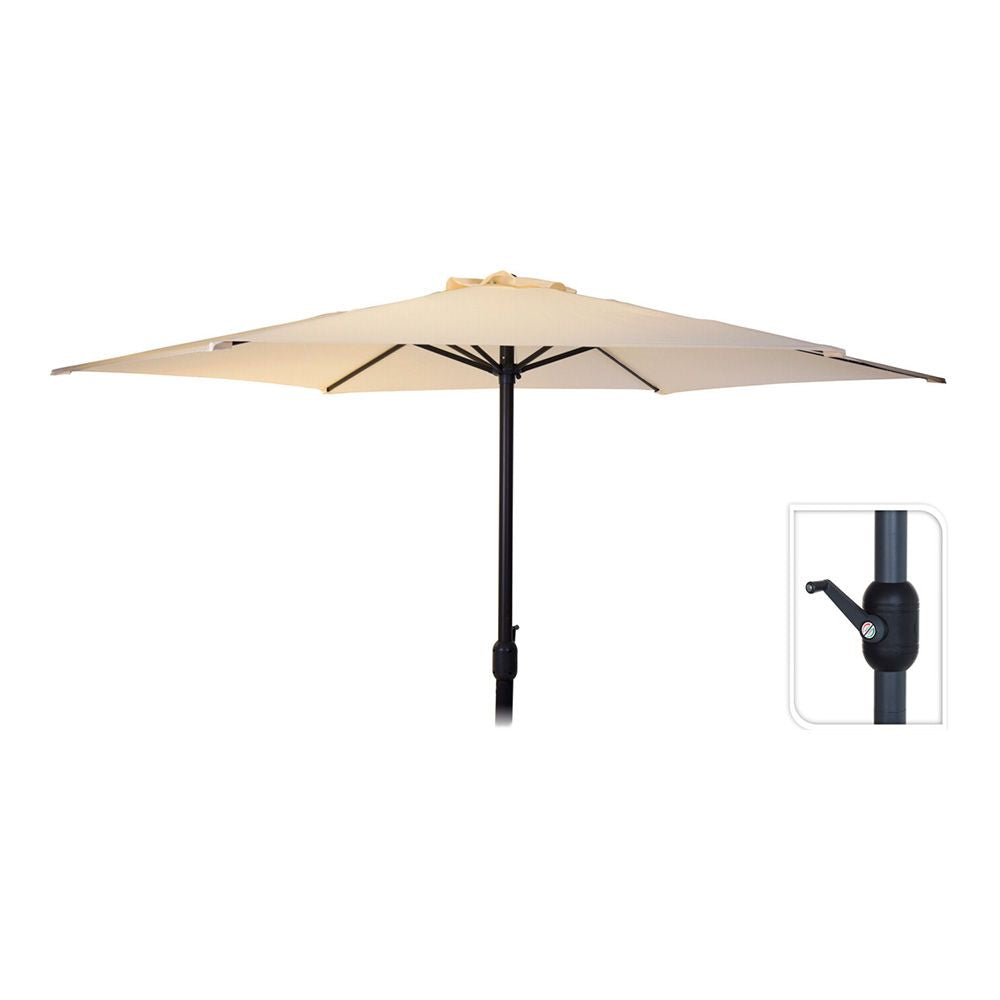 PARASOL Ø300 cm ALTURA MAXIMA 248 cm COLOR: CREMA