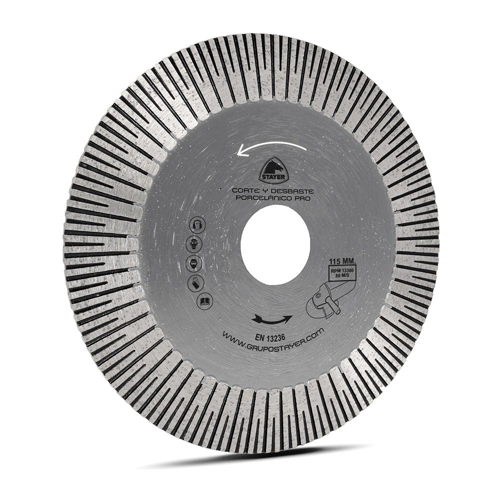 DISCO CORTE Y DESBASTE PORCELANICO PRO Ø115 x 20 x 22,2 mm