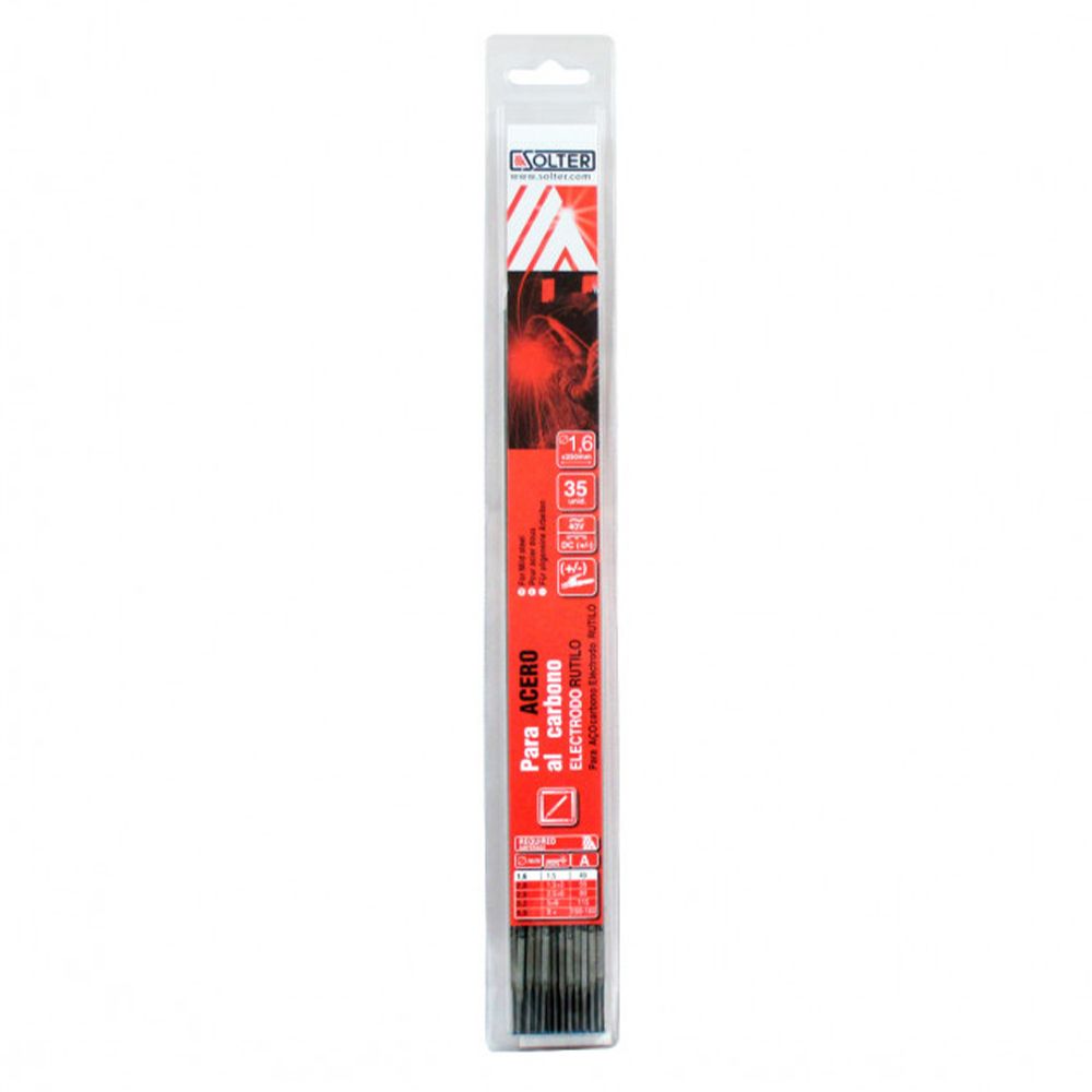 ELECTRODO RUTILO PARA ACERO AL CARBONO Ø2,5mm (BLISTER 30 unid.) SOLTER