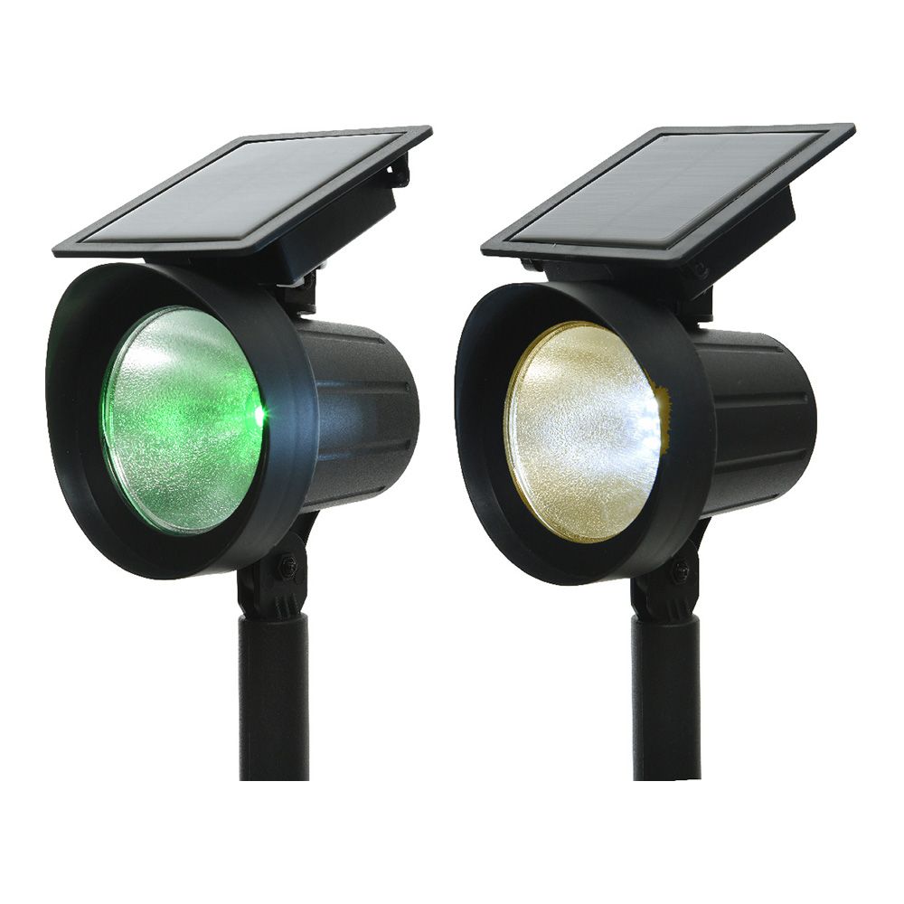 ESTACA SOLAR LED 25 lm LUZ MULTICOLOR (8 COLORES) 11 x 13 x 42,5 cm, PACK 2 unidades