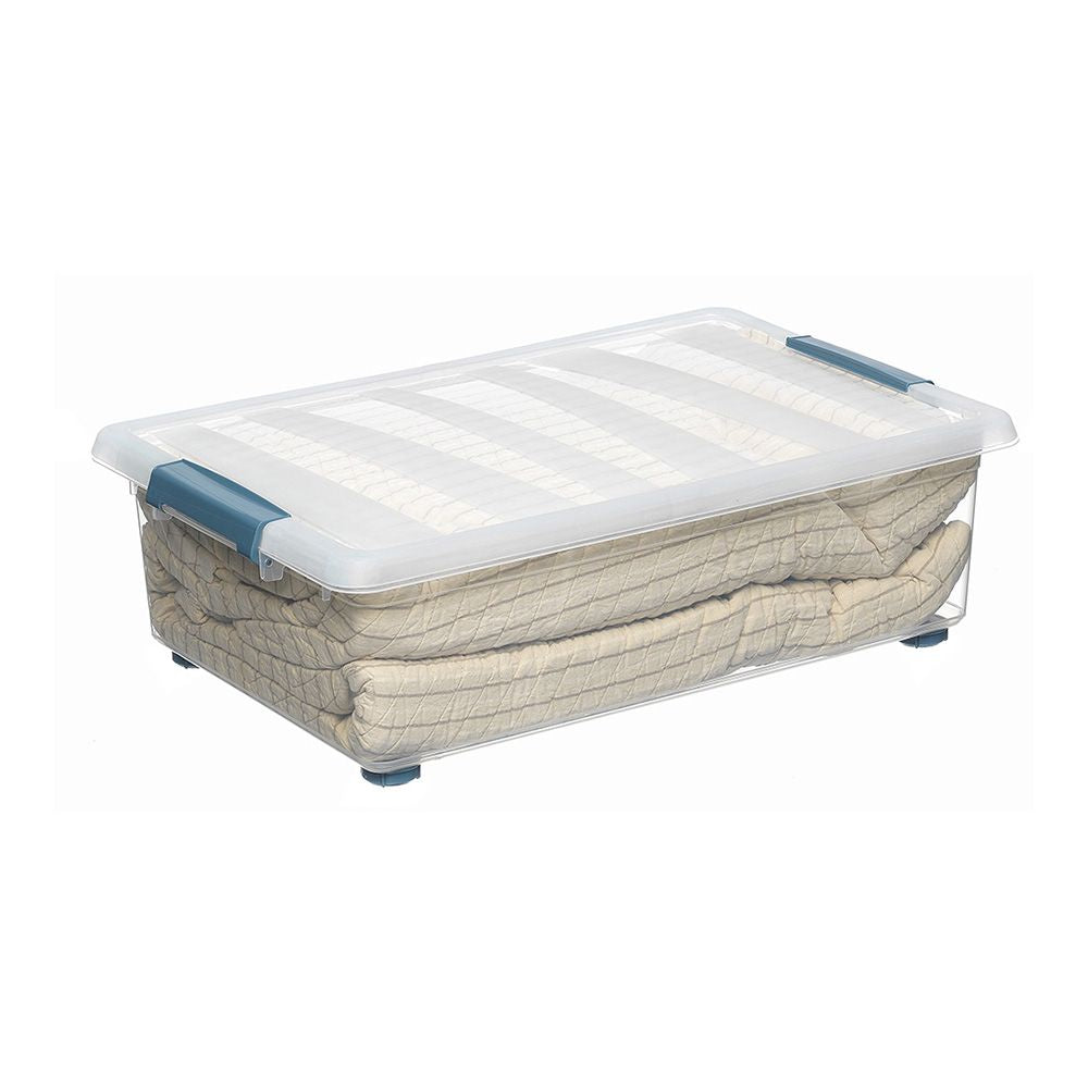 CAJA KATLA TRANSPARENTE 28L CON RUEDAS Y ASAS ERGONOMICAS 59 x 39 x 18,5 cm
