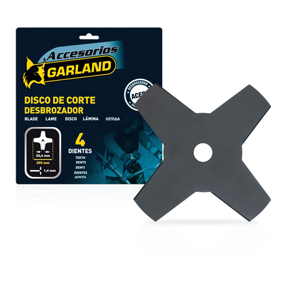 CUCHILLA 4D PARA DESBROZADORA 255 x 25,4 x 1,4 mm