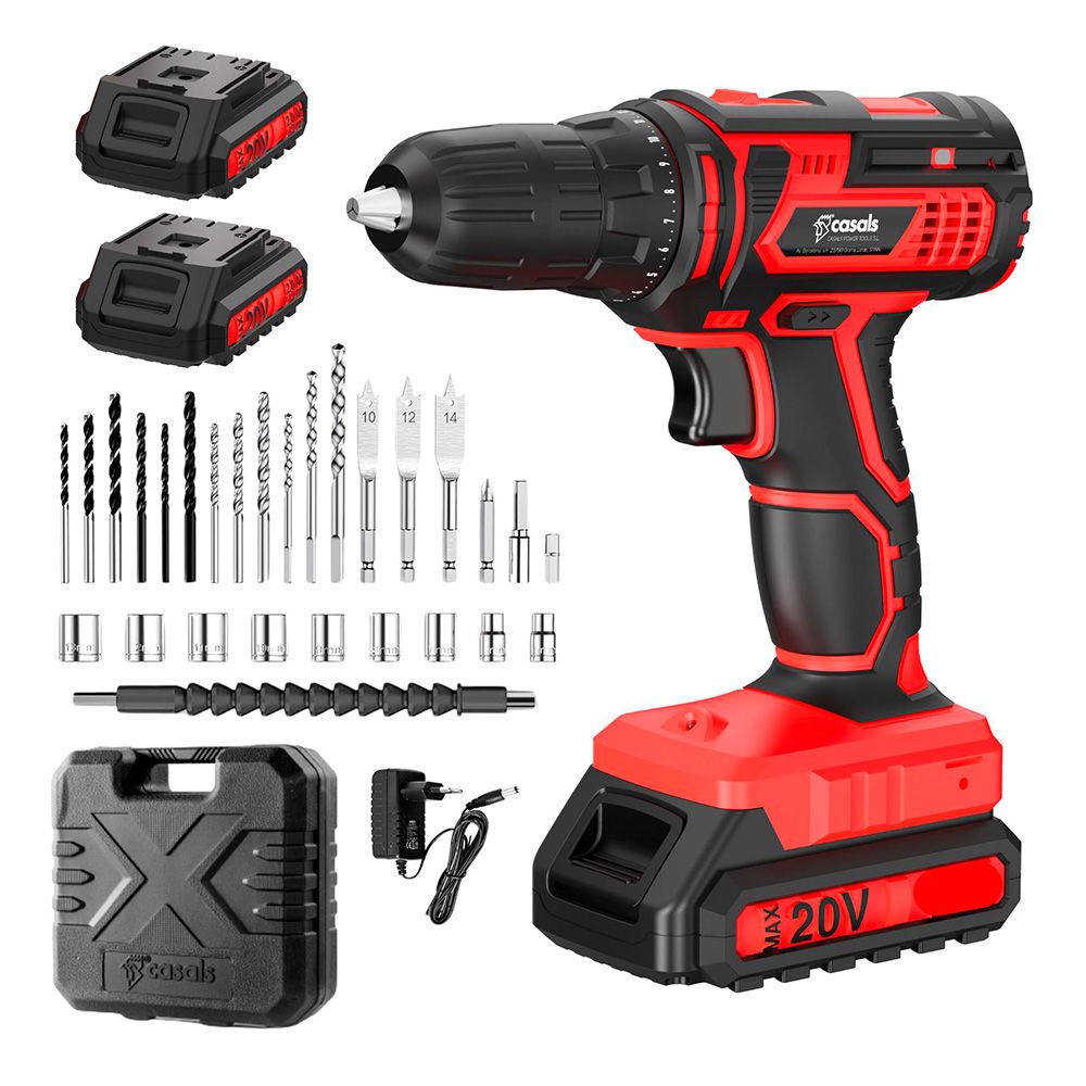 KIT MALETÍN TALADRO PERCUTOR CID2051BCA 20 V CON BATERÍAS Y ACCESORIOS